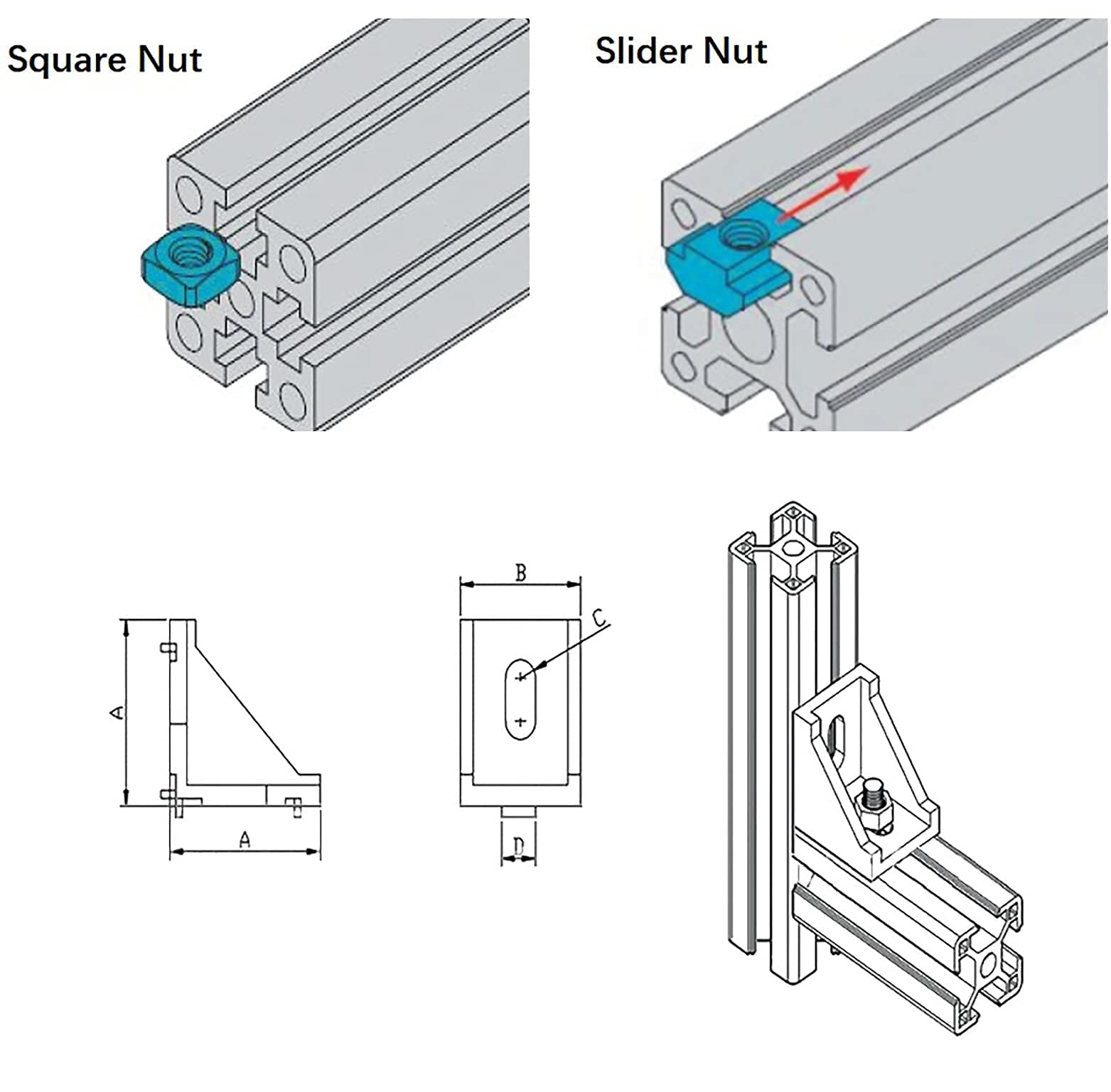 2020 T-Slot Aluminum Extrusion Profile - European Standard Anodized Blue Linear Rail Guide Frame for 3D Printer & CNC Machine DIY Projects (2300mm/90.55