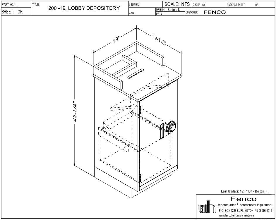 Fenco F 200 Secure Lobby Depository Unit with Locking Cabinet Door - Model 200 | Ideal for Office, Hotel & Apartment Building Mail & Package Security