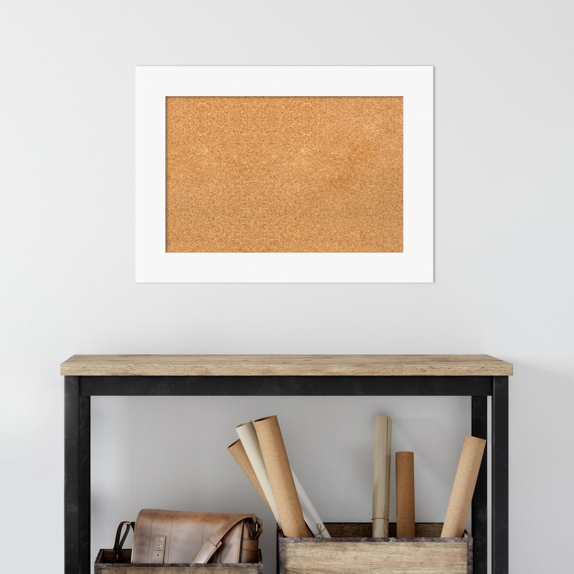 Amanti Art 21x29 Inch Natural Cork Bulletin Board with White Wood Frame - Vision Board, Office Decor & Home Organization Pinboard for Notes, Photos & Memories | Perfect for Home, Office & Dorm Room Organization