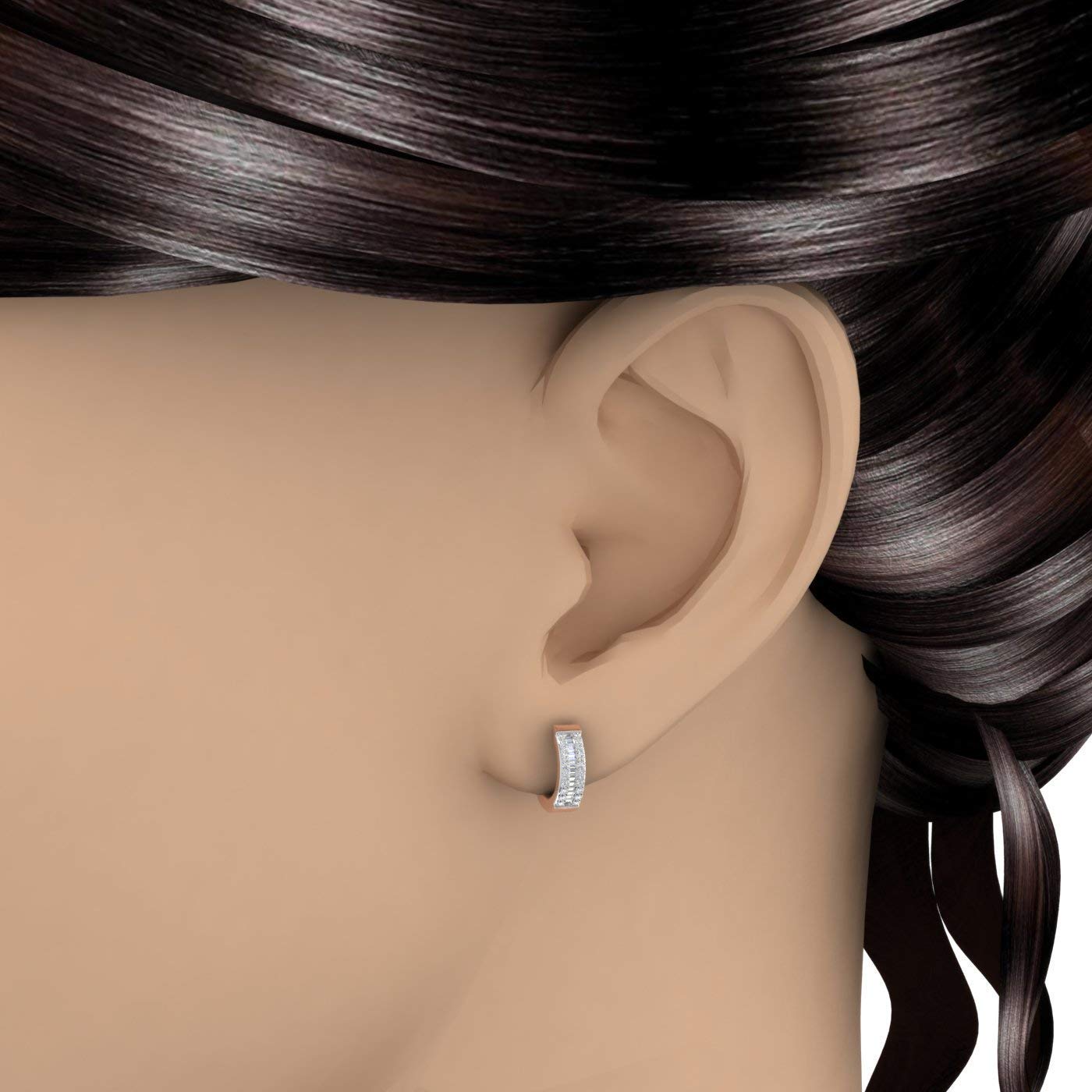1/4 Carat Diamond Hoop & Huggie Earrings in 10K Gold or 950 Platinum - Elegant Everyday Jewelry for Women, Perfect for Work, Date Night & Special Occasions