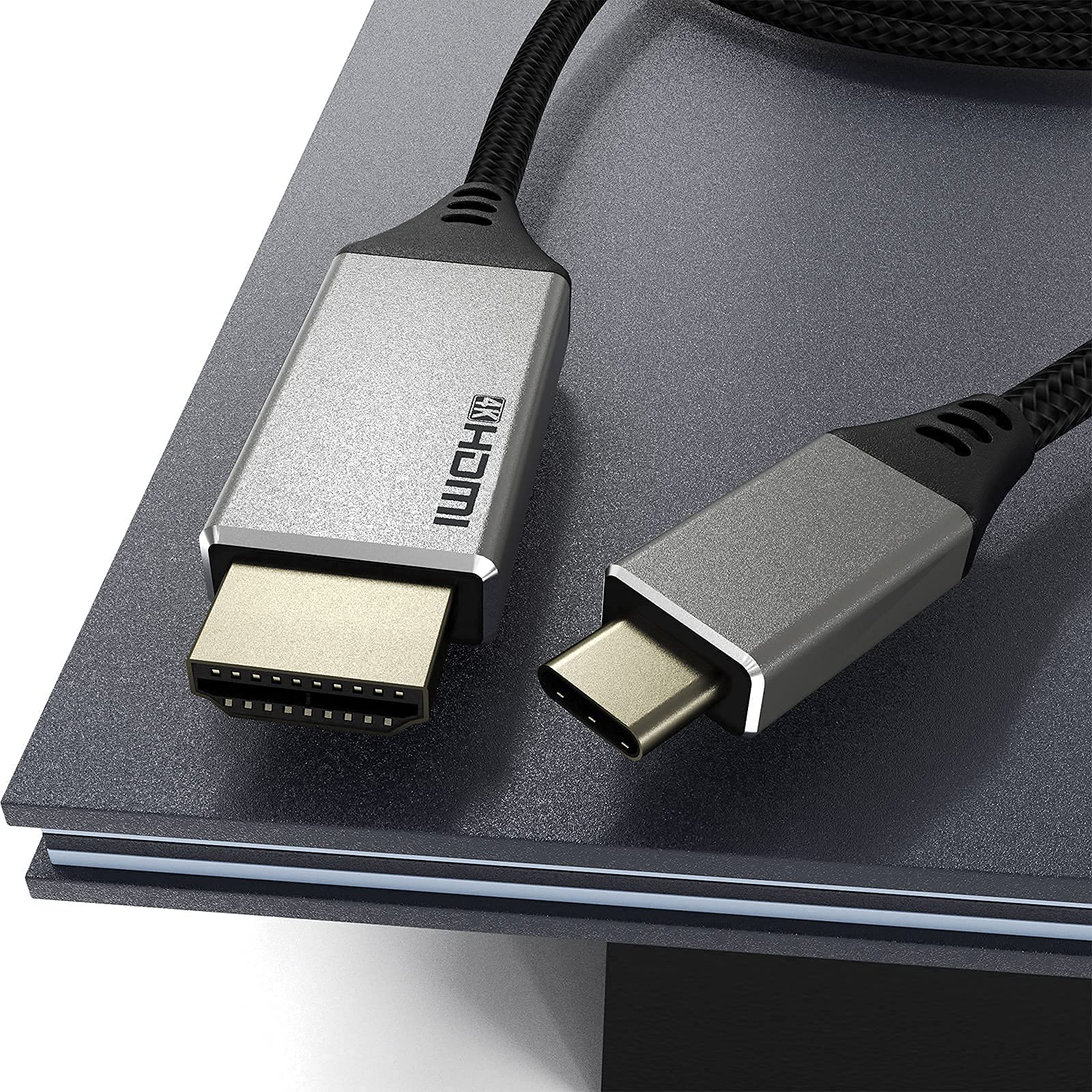 4K USB C to HDMI Cable 6FT - High Speed USB Type-C to HDMI Adapter with Nylon Braiding for MacBook Pro, iPad, Samsung Galaxy - Perfect for Home Office, Conference Presentations & TV Streaming