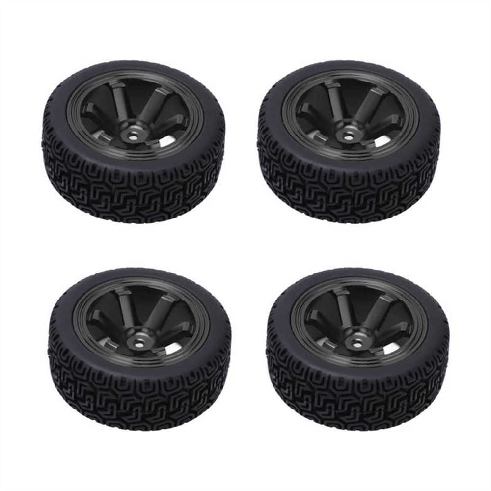 LYunce RC Rubber Tires for 1/10 Scale Flat Sports Cars - High Grip Black Tires - Perfect for Drifting, Racing and Off-Road RC Car Enthusiasts