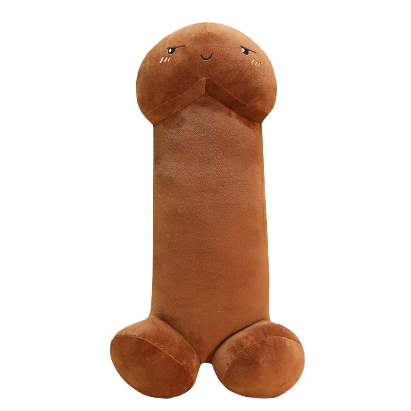 Extra Large Funny Plush Pillow - Soft Stress Relief Cute Plush Toy, 43.3in Full Body Hug Pillow | Perfect Gift for Girlfriend, Valentine's Day, Home Decor & Cozy Bedroom Accessories (Shy-Brown)