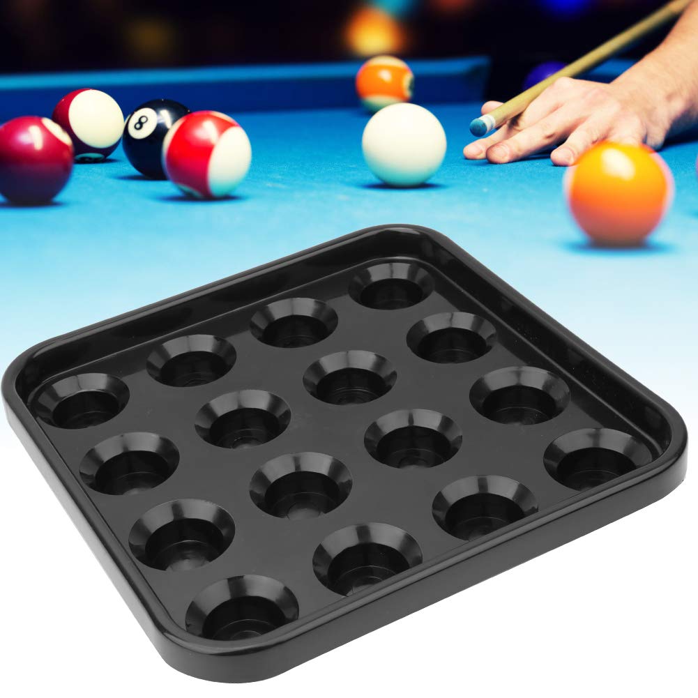 16-Ball Pool Ball Tray - Black Plastic Billiard Ball Holder & Storage Organizer for Pool, Snooker & Billiards | Perfect for Home Game Rooms, Bars & Pool Halls