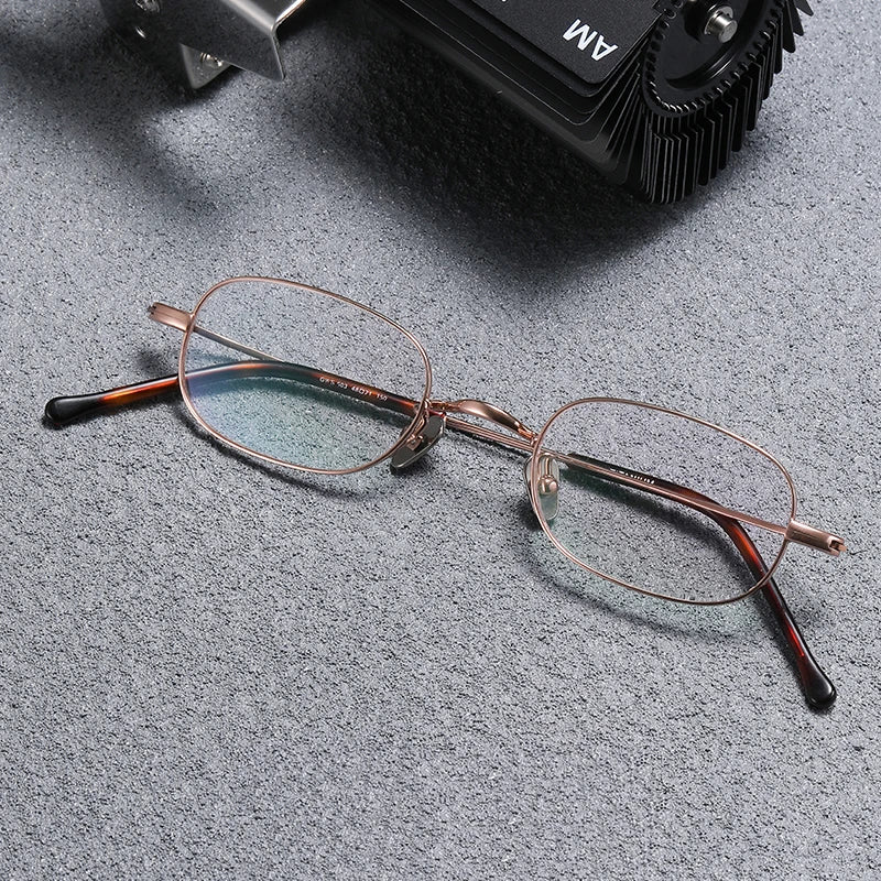 Stylish Black Titanium Oval Full Rim Eyeglasses for Women - Lightweight & Durable Frame (GS503) - Perfect for Office, Reading & Everyday Wear
