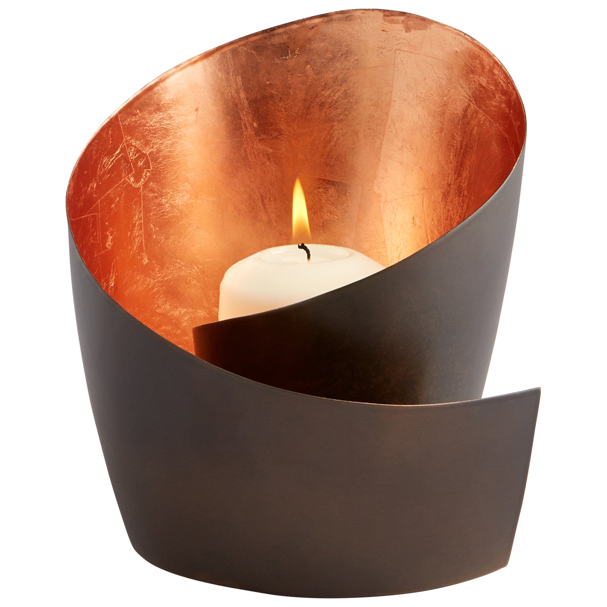 Cyan Design 08117 Mars Candle Holder - Small Copper Decorative Candle Holder for Home Decor, Wedding Centerpiece, Tabletop Display & Romantic Ambiance
