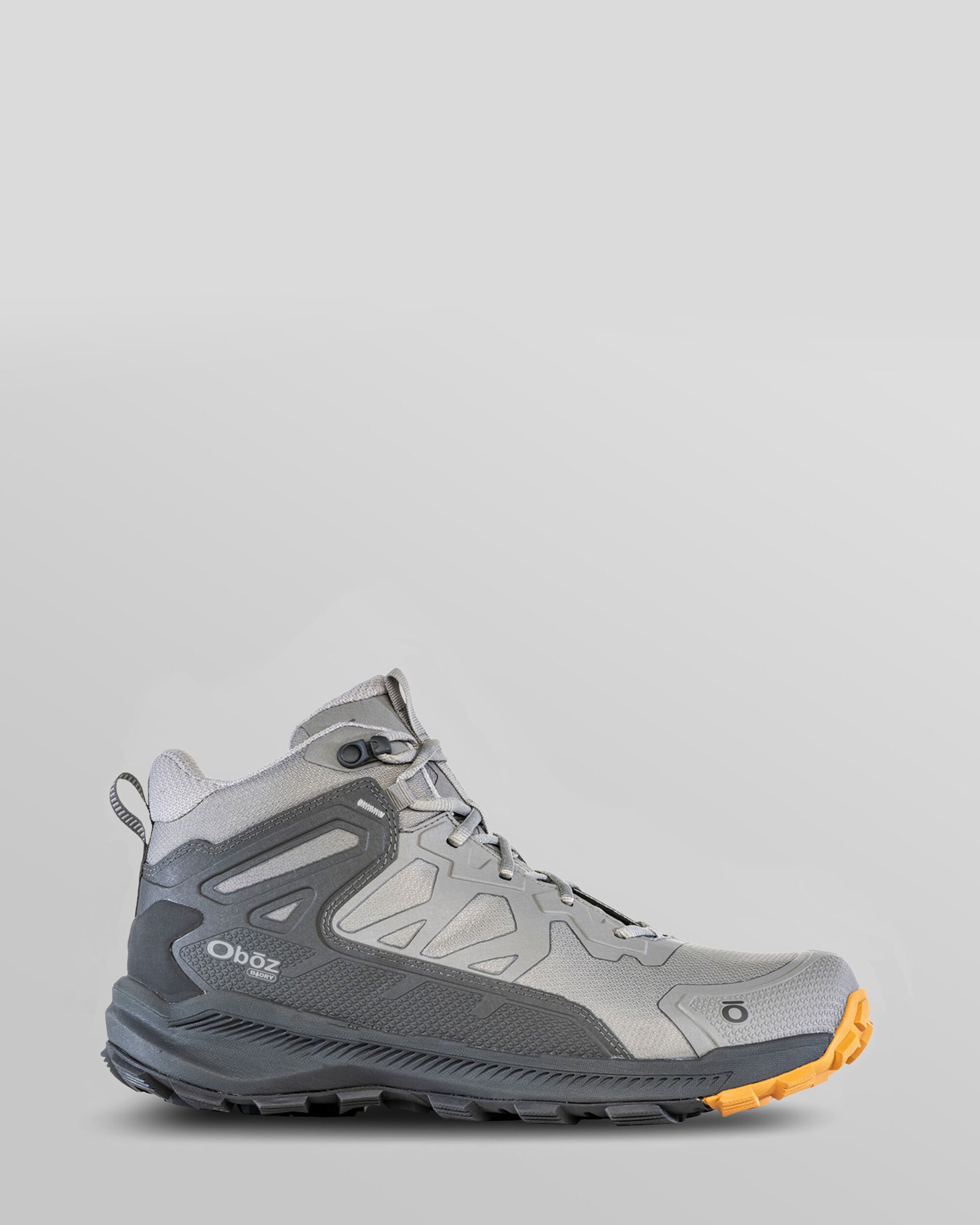 Oboz Katabatic Waterproof Mid Hiking Boots for Men - Hazy Gray | Durable Outdoor Trekking Shoes for Hiking, Camping & Mountain Adventures