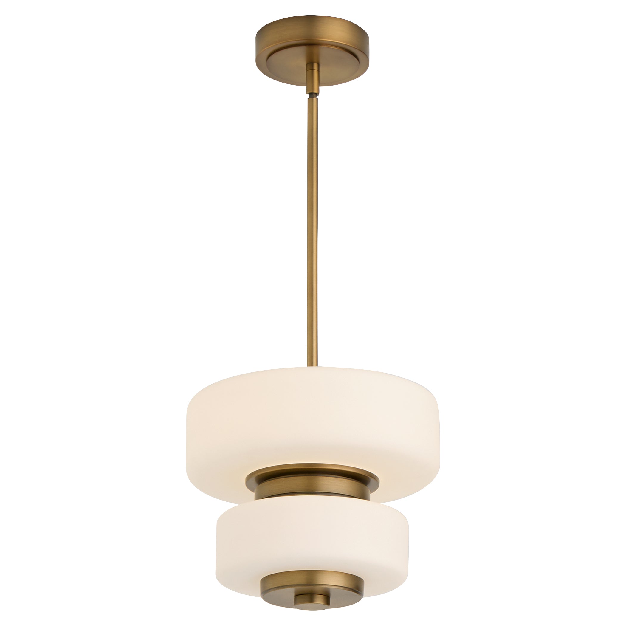 Oxygen FAVO 3 80 56 Modern Ceiling Hanging Pendant Light Fixture - 12 Inch Brushed Brass with 5CCT Adjustable Color Temperature - Perfect for Dining Room, Kitchen Island & Bedroom Lighting