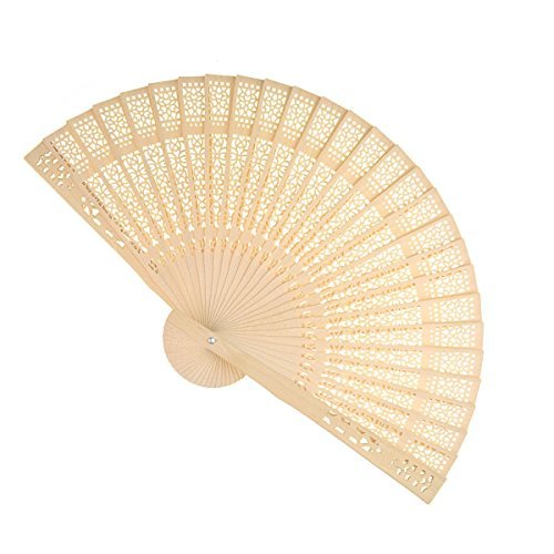 Premium Sandalwood Hand Fans (24-Piece Set) - Elegant Wedding Favors for Guests, Bridal Shower Gifts, and Asian-Themed Events