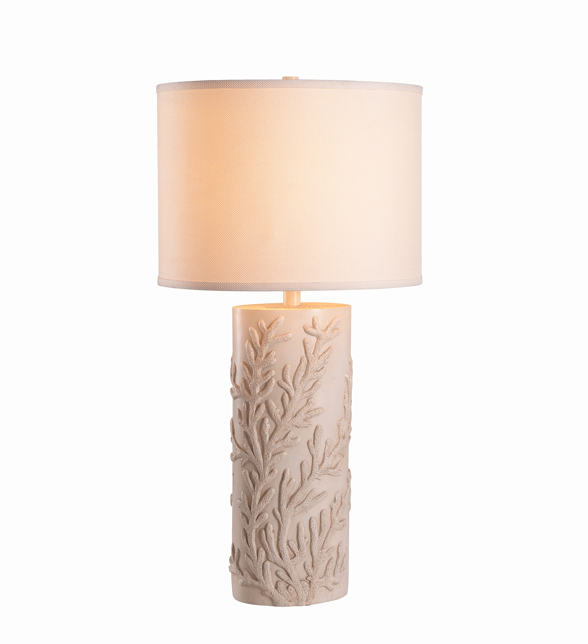 Kenroy Home 32267AWH Reef Antique White Table Lamp - Medium Size Coastal Decor for Living Room, Bedroom & Office Lighting