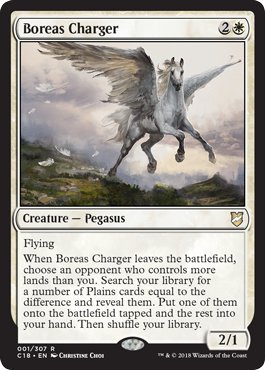 Magic: The Gathering - Boreas Charger Card - Commander 2018 Deck | MTG White Creature for Commander & Multiplayer Games