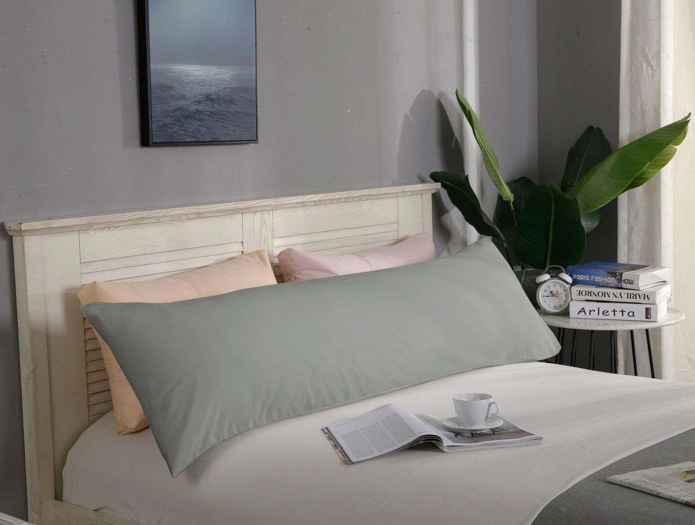 1000TC Ultra Soft Premium Body Pillowcase - Grey | Hypoallergenic & Breathable for Comfortable Sleep | Perfect for Home, Travel & Dorm Use
