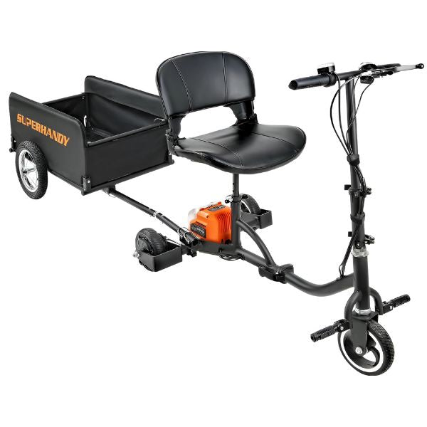 SuperHandy Lightweight Scooter Cargo Trailer - Compact Foldable Utility Trailer for Groceries, Camping Gear & Pet Supplies - Perfect for Urban Commuting, Outdoor Adventures & Shopping Trips