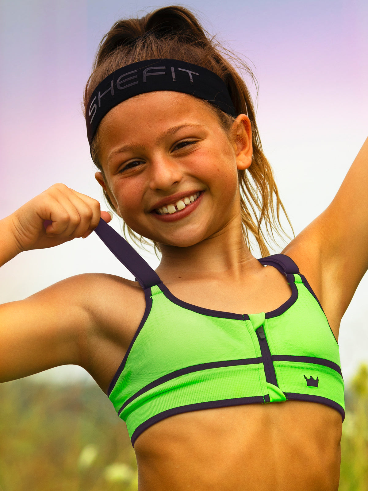 Best Girls' Low Impact Sports Bra - Neon Green for Yoga, Running & Workouts | Comfortable & Supportive Activewear