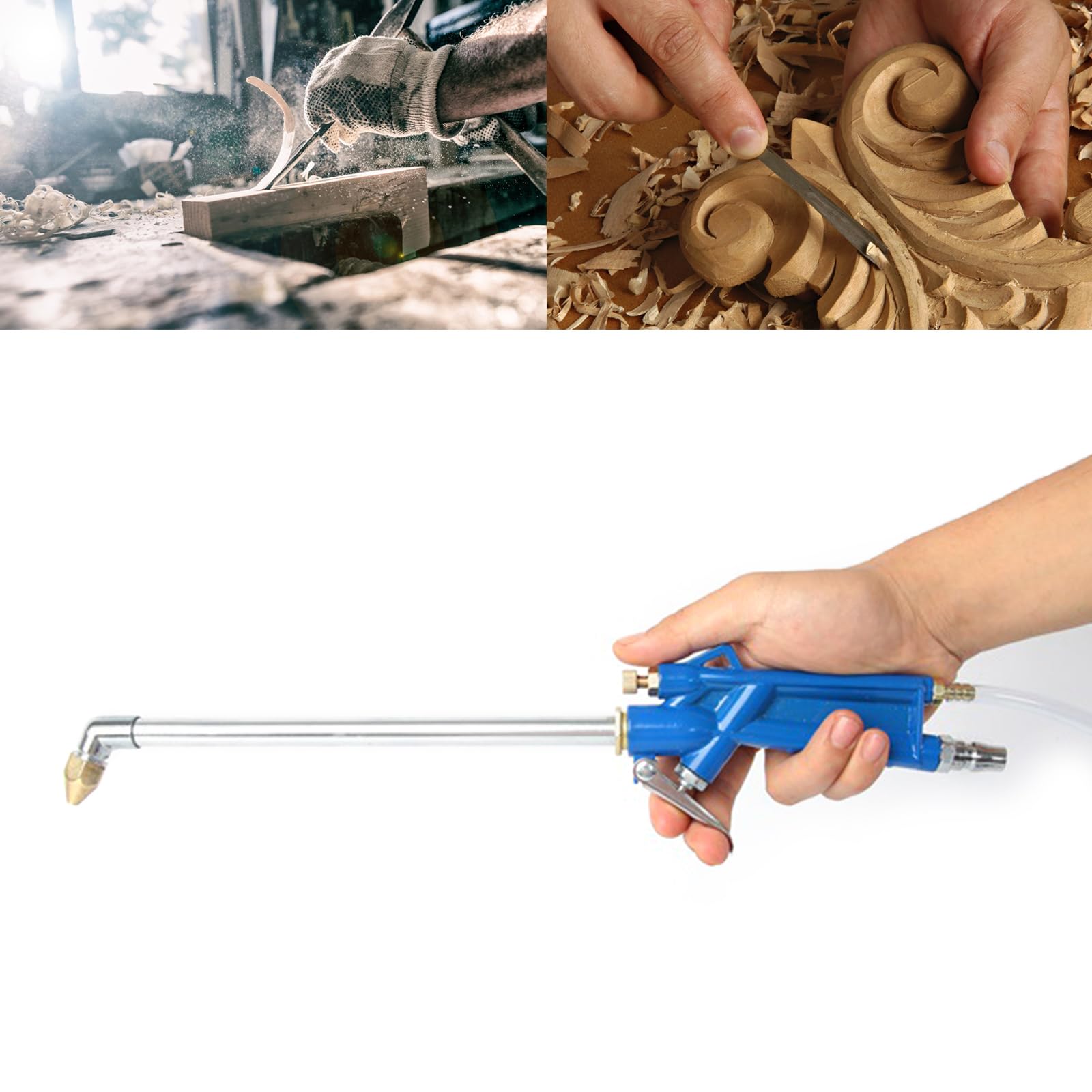 Muloo Heavy Duty Air Blow Gun with Bigger Pipe & Extended Nozzle - High Power Air Blower for Compressor | Perfect for Workshop Cleaning, Dust Removal & Drying Surfaces