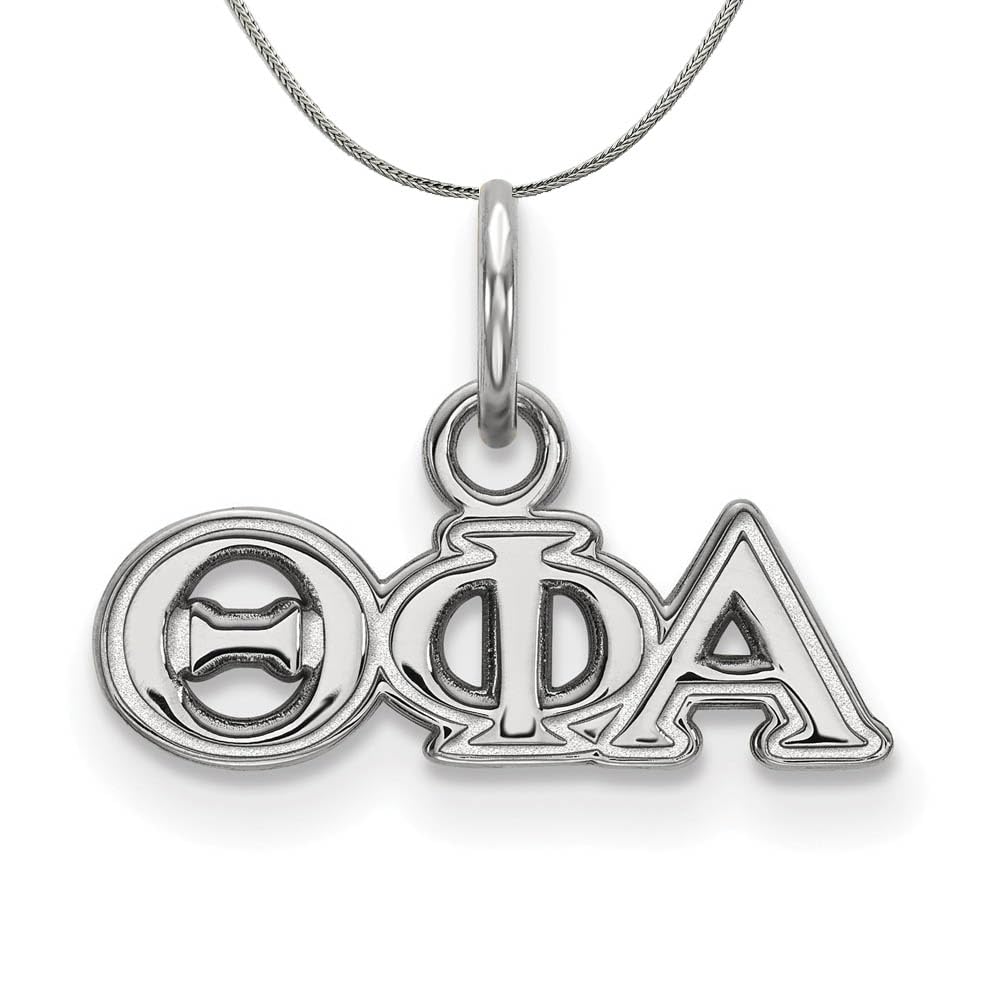 Theta Phi Alpha Greek Necklace - Sterling Silver Black Bow for Sorority Gifts