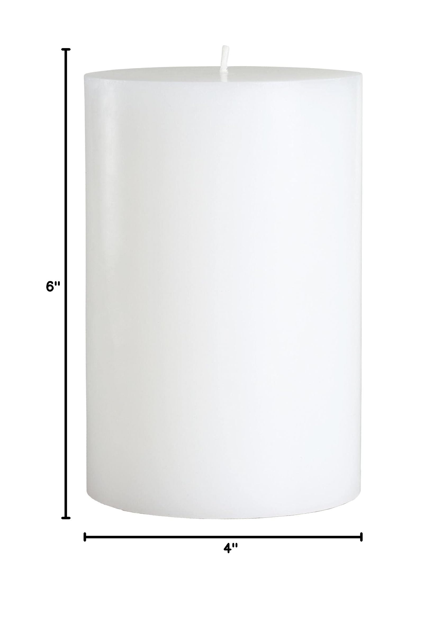 Premium Unscented White Pillar Candle 4x6 Inches - Hand-Poured Pure Wax for Elegant Home Decor, Weddings & Relaxation - Smokeless, Dripless, 120-Hour Burn Time - Perfect for Dining Tables, Spa Rooms & Meditation Spaces