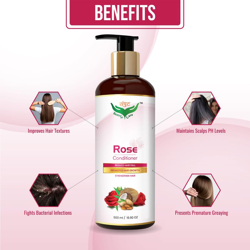 Rose Hair Conditioner for Oily Hair - Promotes Hair Growth & Strengthens Hair - Ideal for Daily Use & Scalp Care