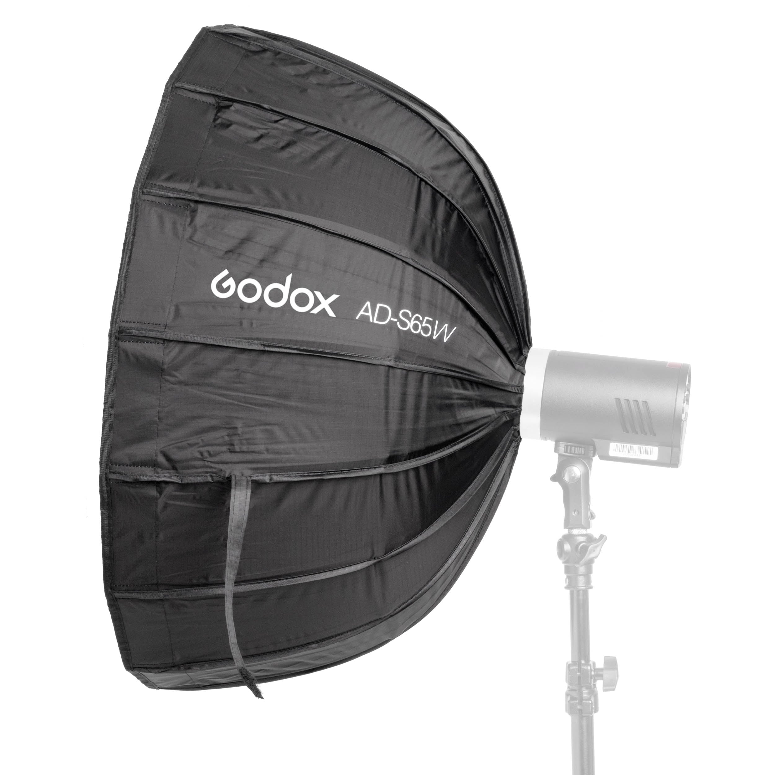 Godox AD S65W 65cm Portable Silver Parabolic Softbox with White Interior - Perfect for Studio Photography, Portrait Lighting & Product Shoots