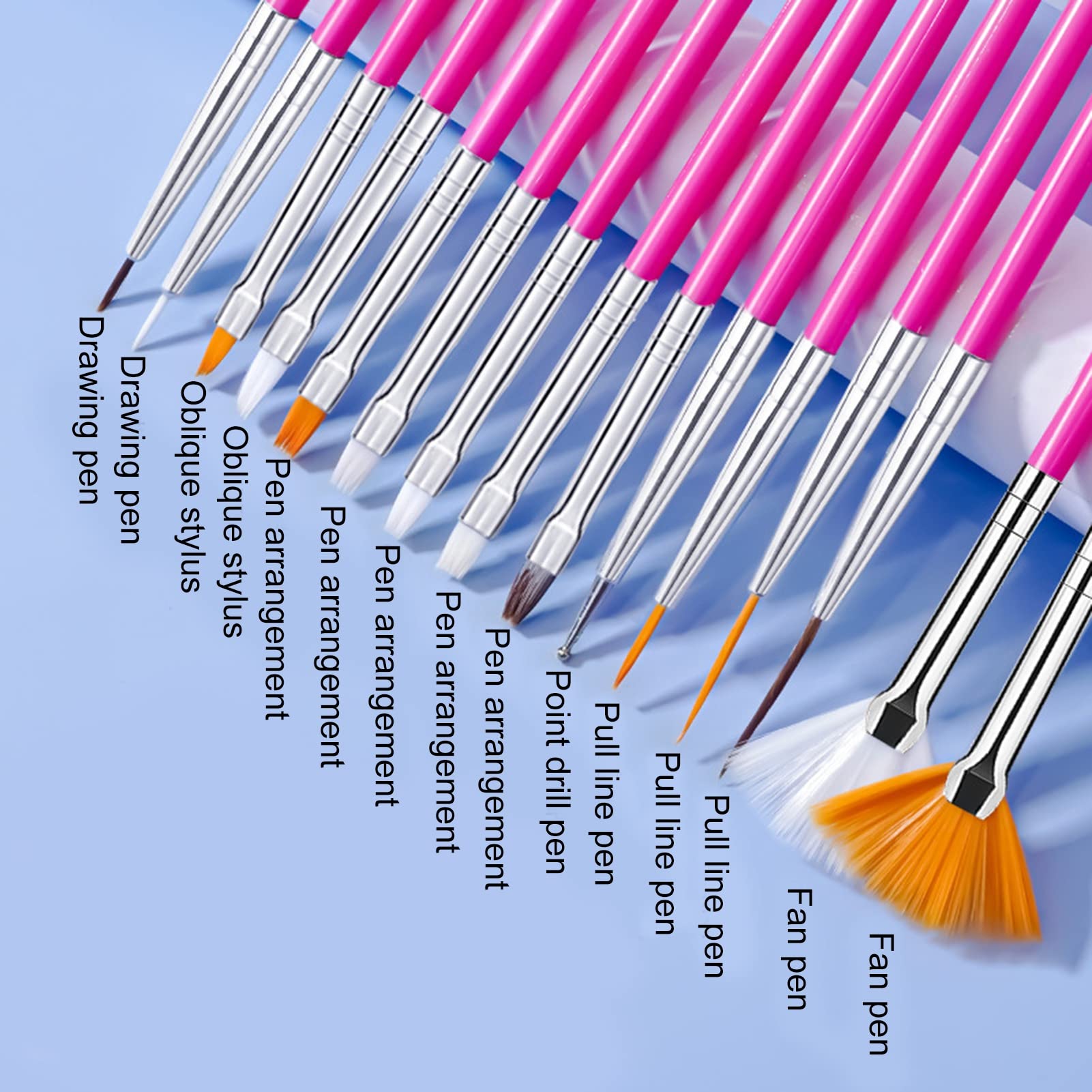 15Pcs Professional Nail Art Liner Brushes Set for Gel Polish - Dotting & Painting Brush Pens for Nail Design (Grey) | Perfect for Salon, Home Manicure & DIY Nail Art