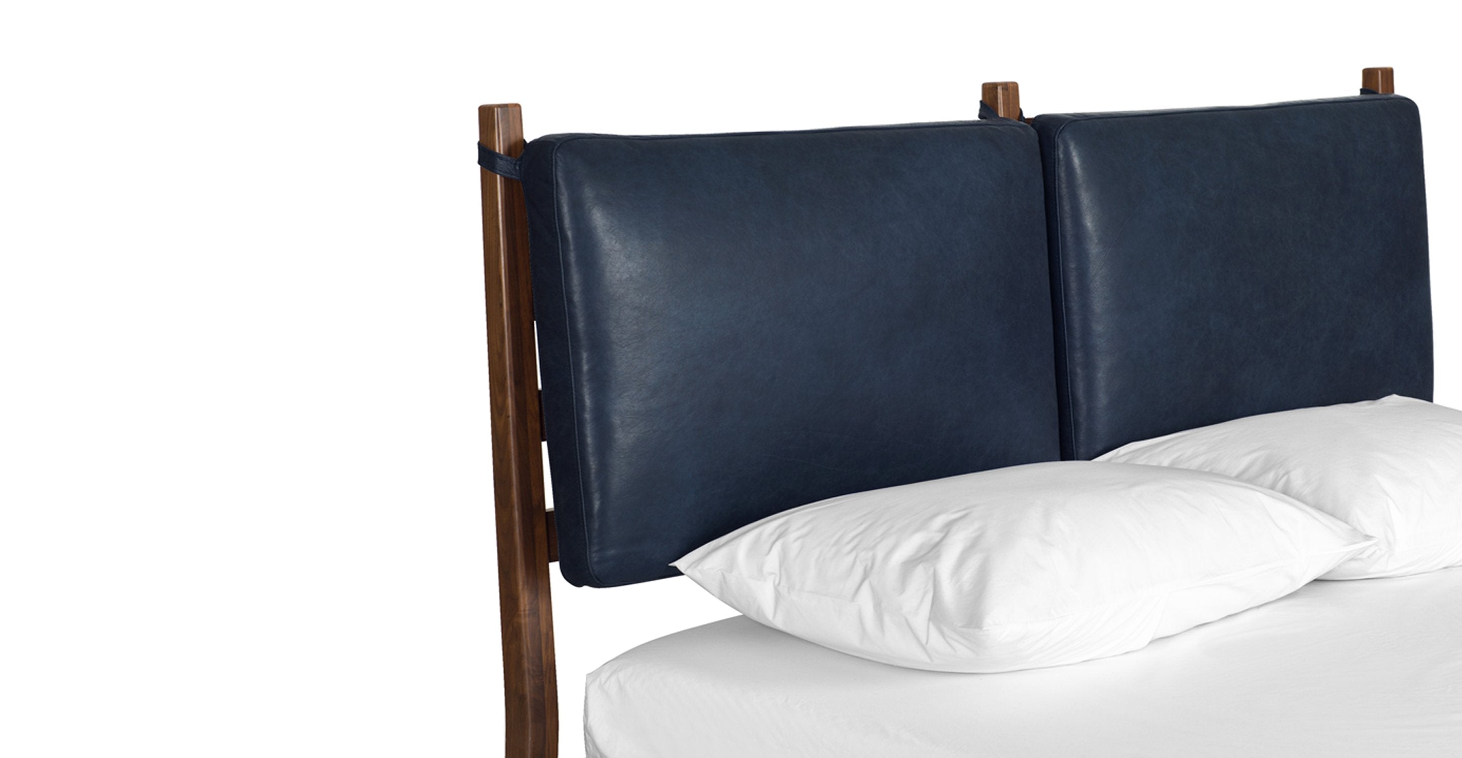 Luxury Truro Bed Frame with Premium Leather Cushions - Queen Size Modern Platform Bed for Master Bedroom, Guest Room & Home Decor