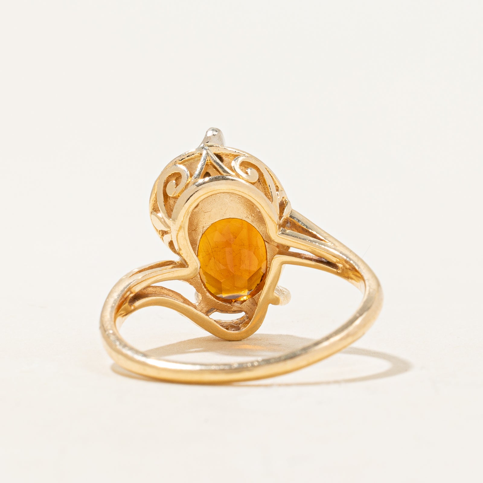 1.50ct Mandarin & Citrine Gemstone Ring | 0.03ctw Diamond Accents | Size 6.25 | Elegant Birthstone Jewelry for Women | Perfect for Anniversary, Birthday & Special Occasion Gifts