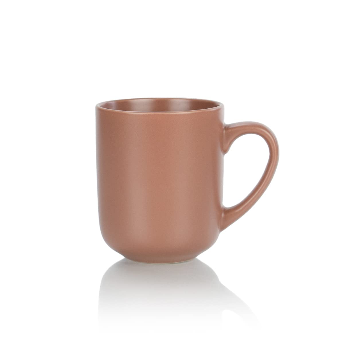Modern Flat Dinnerware Set of 4 - 15oz Terracotta Coffee Mugs for Kitchen & Dining | Rustic Ceramic Cups for Home, Office, or Restaurant Use