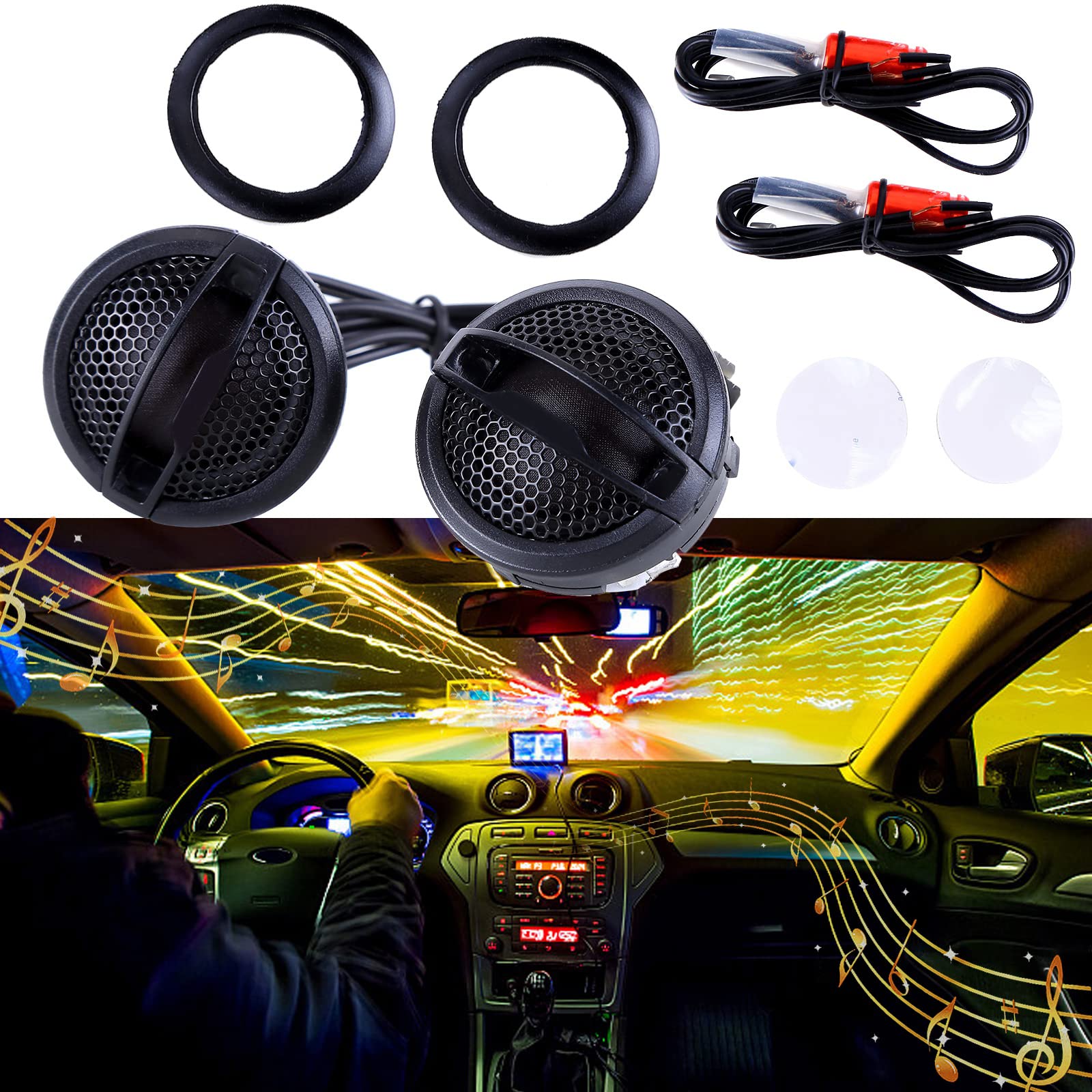 SEADEAR 150W Car Audio Tweeters - Mini Super Power Loud Dome Stereo Speakers for Cars - High Performance Car Accessories for Enhanced Sound Quality - Perfect for Car Audio Upgrades, Road Trips, and Music Lovers