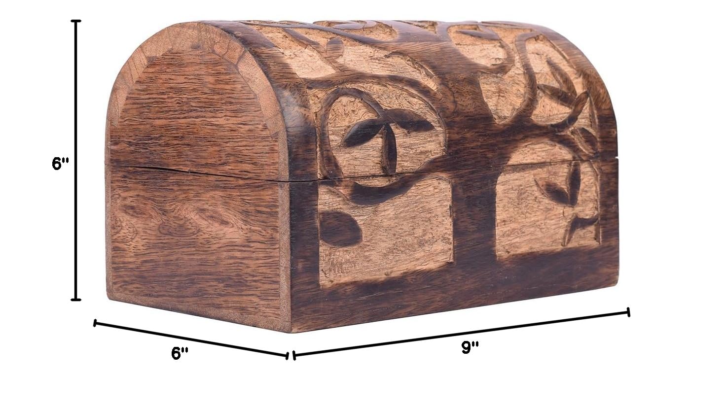 Large Wooden Tree of Life Jewelry Box - 9x6 Inch Decorative Storage Chest for Jewelry, Keepsakes & Trinkets | Multi-Purpose Organizer for Home, Bedroom, Vanity & Gift Giving