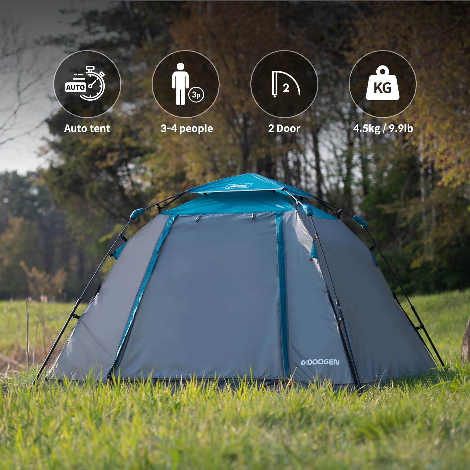 2-3 Person Instant Pop Up Tent for Camping - 60 Second Easy Setup Waterproof Dome Tent for Outdoor Adventures, Beach Trips & Travel | Perfect for Family Camping, Hiking & Backpacking