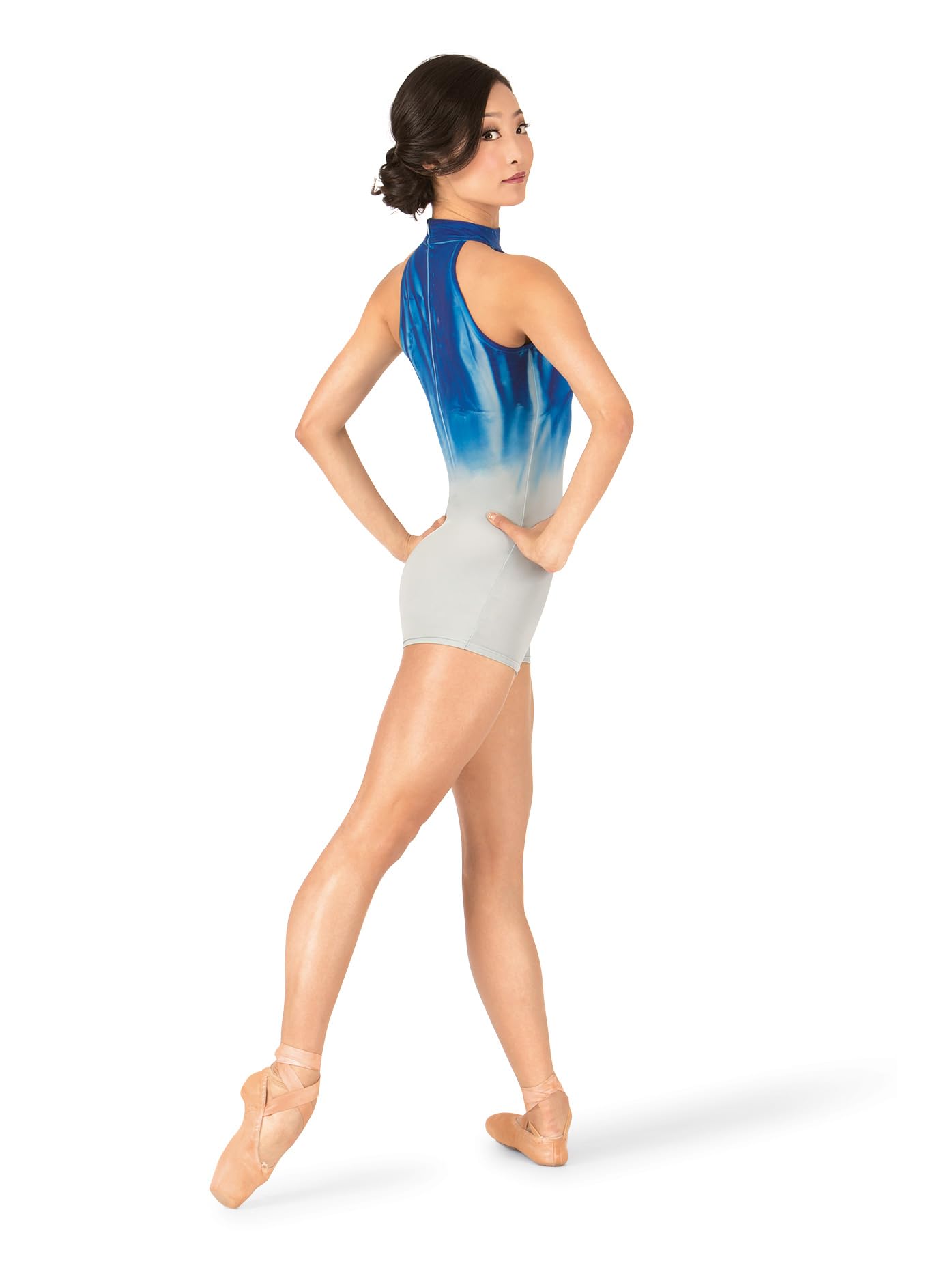 Hand Painted Watercolor Women's Halter Shorty Unitard - Stretchy Dance Leotard for Ballet, Yoga & Performance