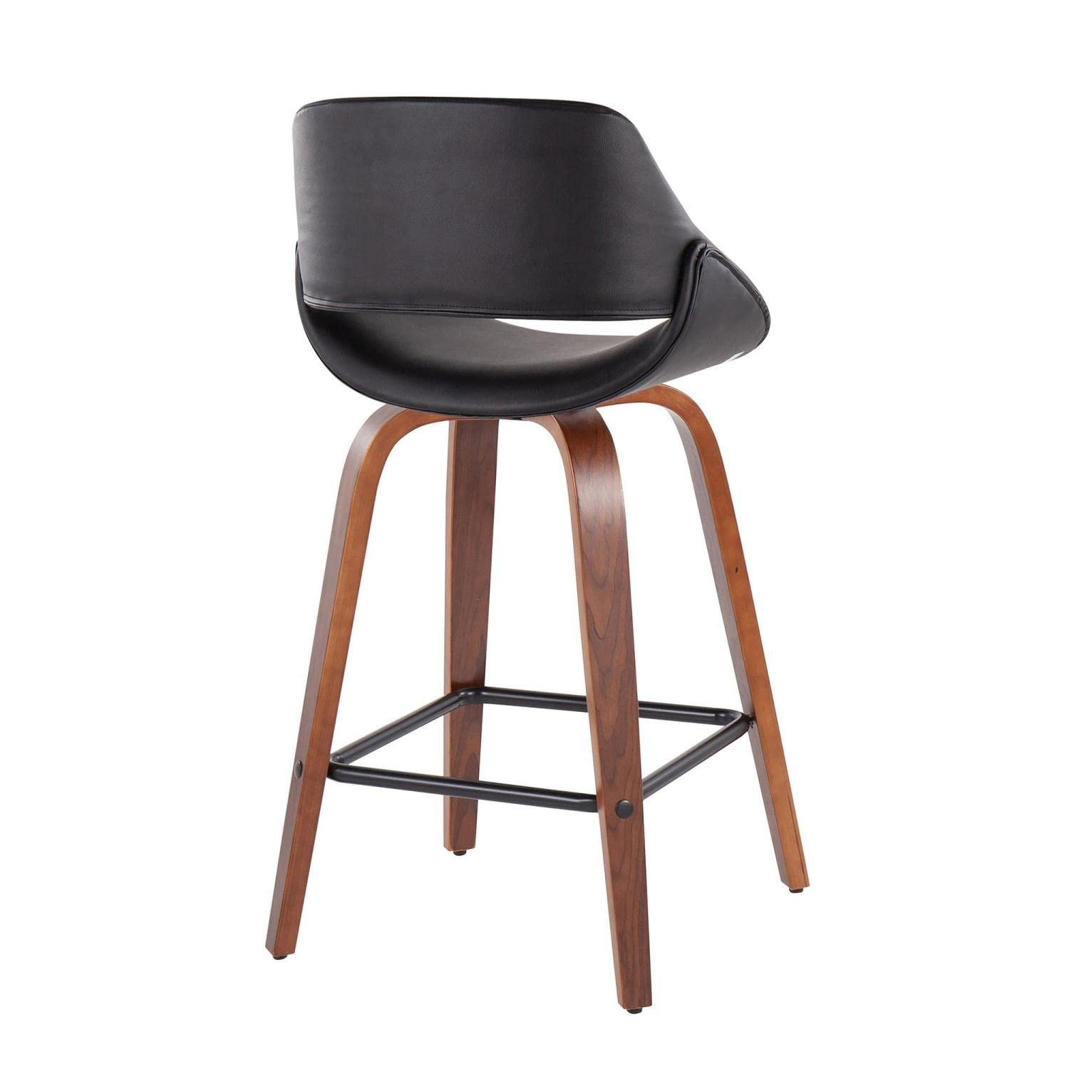 LumiSource Walnut Wood Counter Stools Set of 2 - 24
