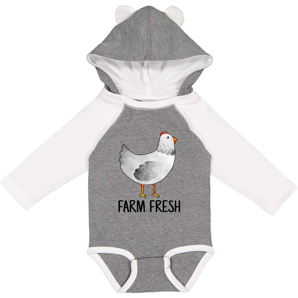 Inktastic Farming Chicken Farm Fresh Long Sleeve Baby Bodysuit - Cute Farm Animal Outfit for Newborns & Infants - Perfect for Family Farm Visits, Photo Shoots & Everyday Wear