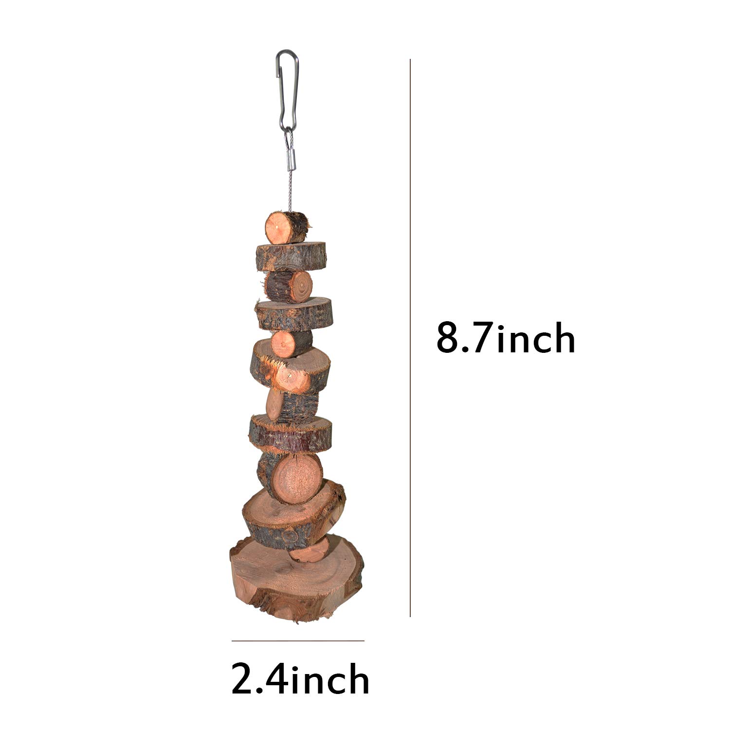 Organic Apple Wood Chew Toys for Small Animals - 2 Pack Natural Bunny, Chinchilla, Guinea Pig & Hamster Teeth Grinding Treats - Perfect for Cage Enrichment & Dental Health