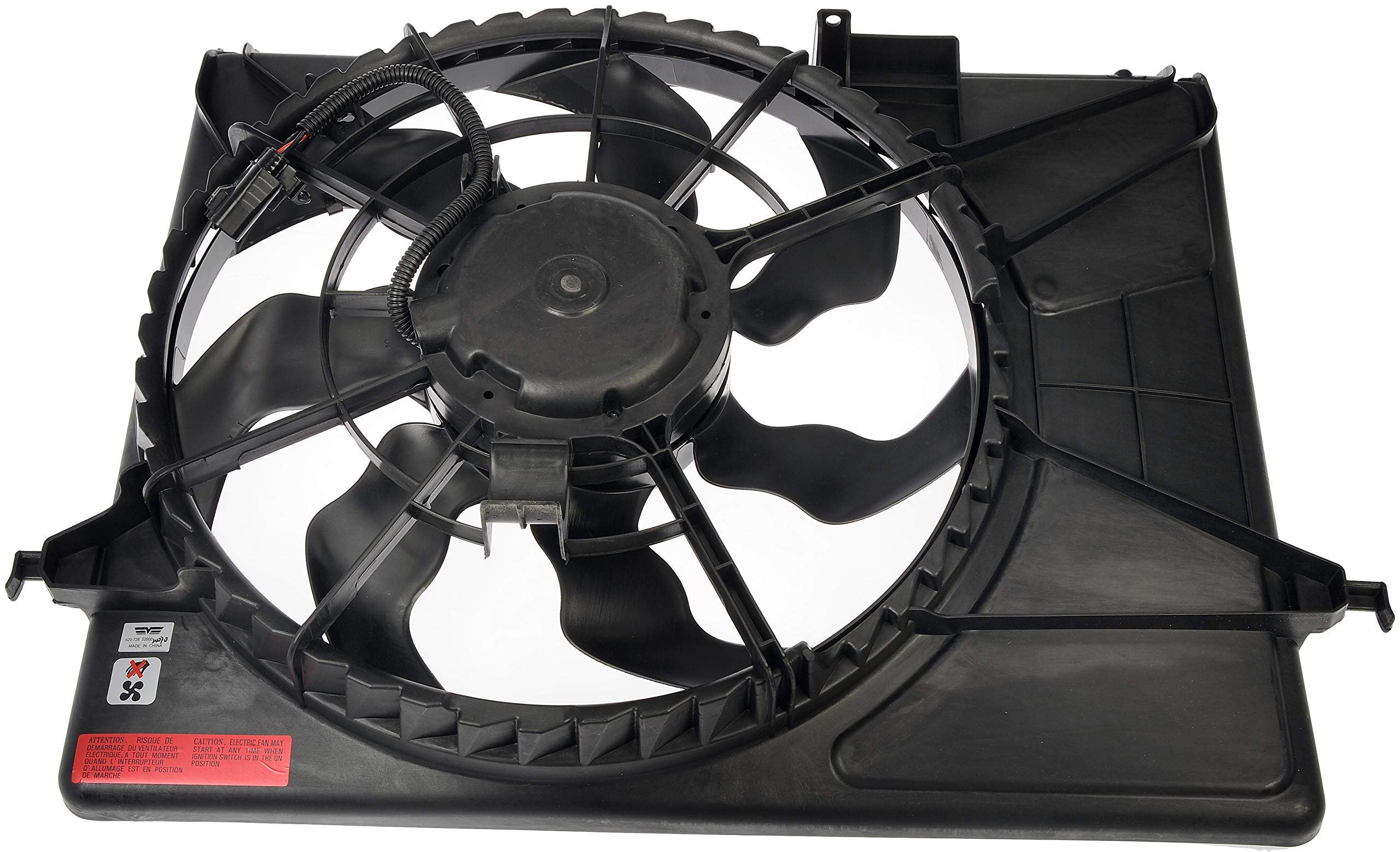 Dorman 620-728 Engine Cooling Fan Assembly Replacement for Hyundai Elantra, Sonata, Santa Fe - Perfect for Overheating Prevention & Summer Driving