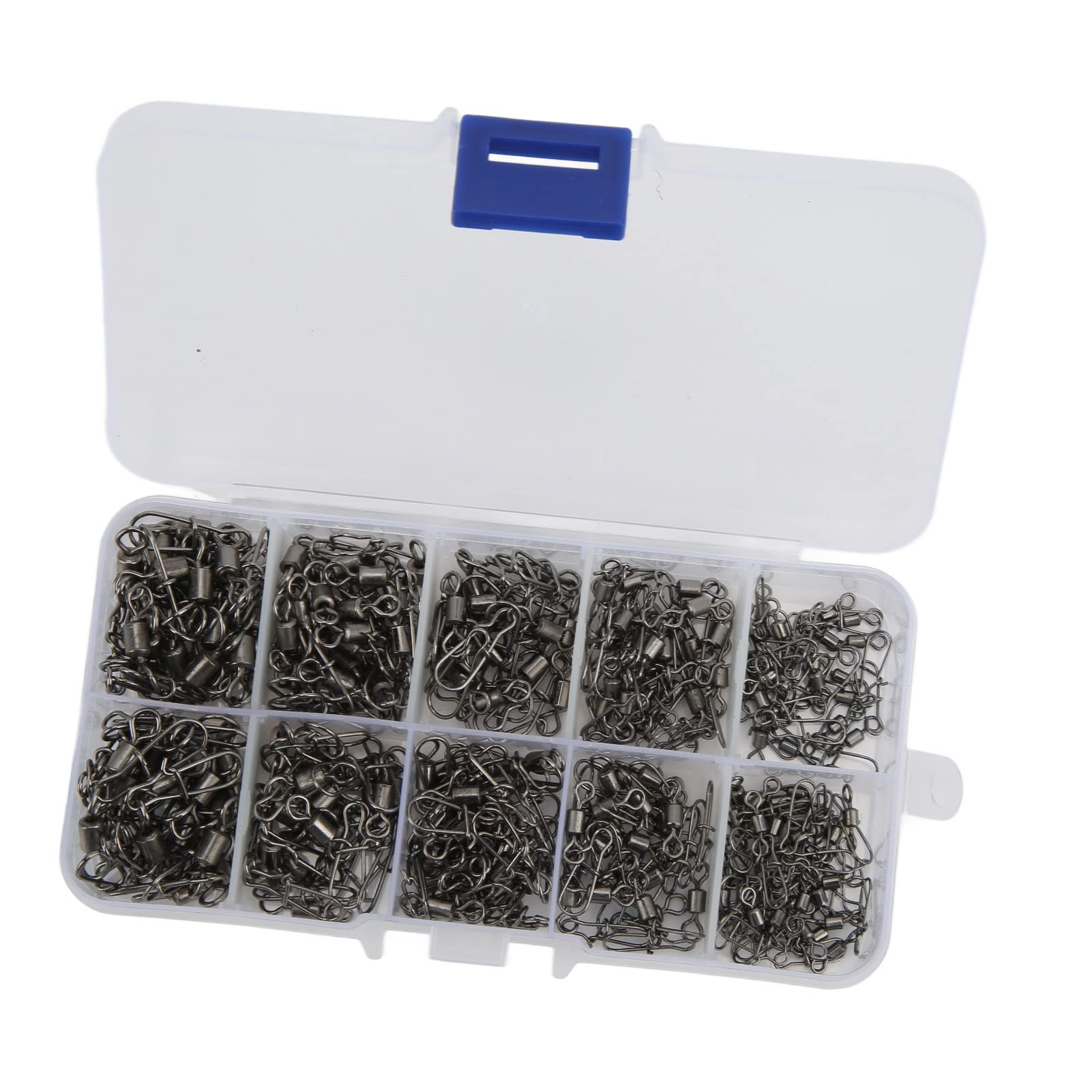 Aoutecen 210pcs Stainless Steel Fishing Swivels & Snaps Set - Saltwater & Freshwater Fishing Gear for Bass, Trout, and Saltwater Game Fish - Perfect for Lure Rigs, Trolling, and Offshore Angling