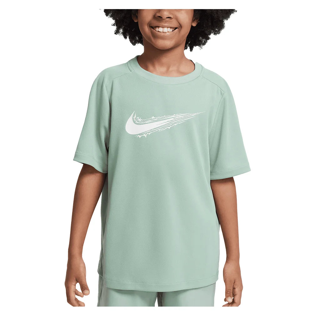 Boys' Dri-FIT Quick Dry Multi Short Sleeve Workout Shirt - Lightweight Moisture Wicking Training Top for Running, Gym & Sports Activities