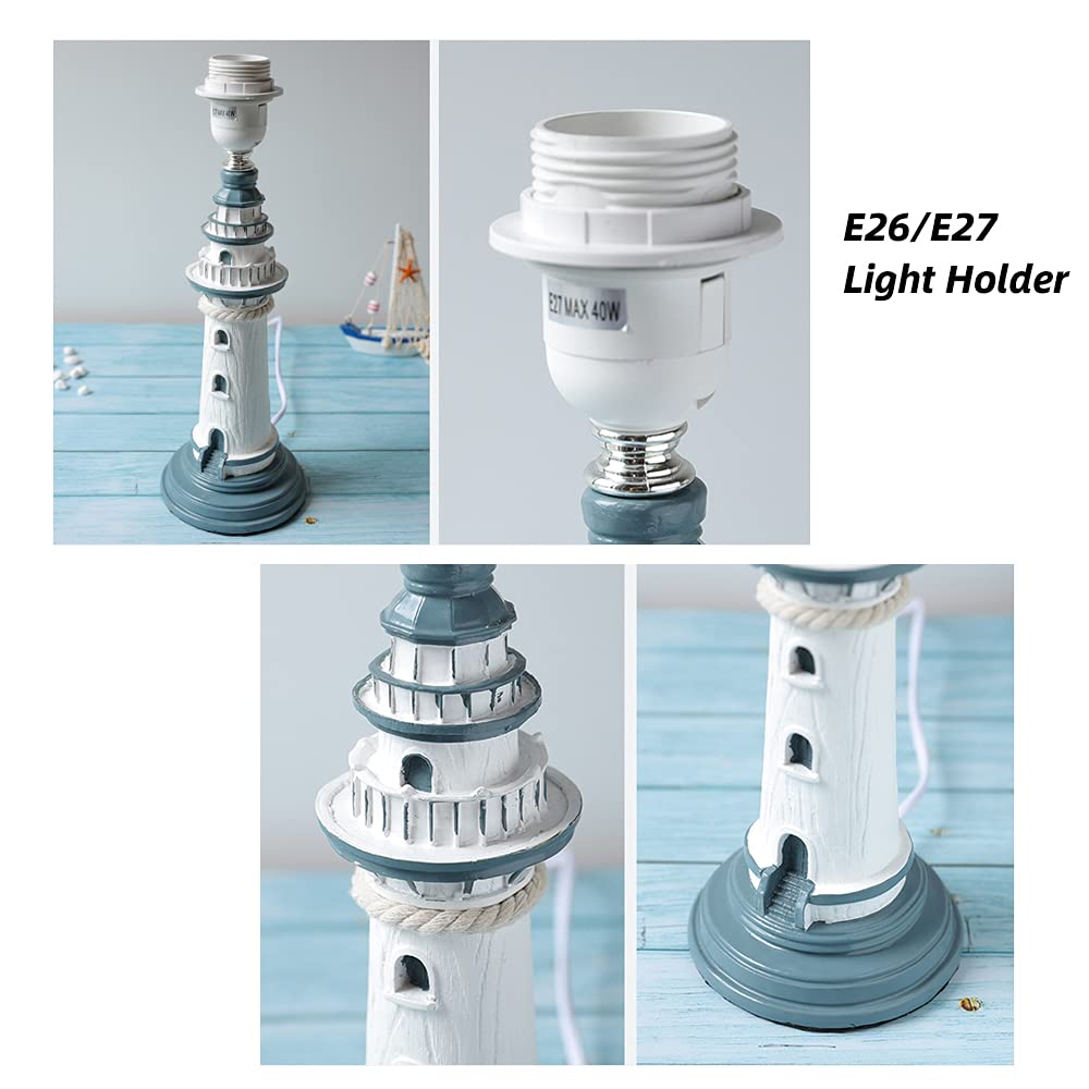 KWOKING Nautical Sailboat Night Light - LED Table Lamp with Fabric Bell Shade, Kids Bedside Lamp for Bedroom, Nursery & Dorm Room | Beach Themed Home Decor, Perfect for Coastal Living Rooms & Children's Bedtime