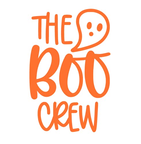 Boo Crew Halloween Iron On Decal - DIY T-Shirt Transfer Vinyl Applique for Clothing Patches & Stickers | Fast 5-Minute Application (Orange) | Perfect for Costume Parties, School Events & DIY Craft Projects