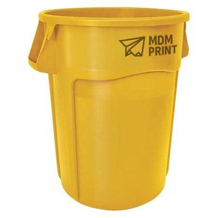 44 Gallon Yellow Plastic Round Trash Can - Heavy Duty Waste Bin for Kitchen, Office, Outdoor & Commercial Use