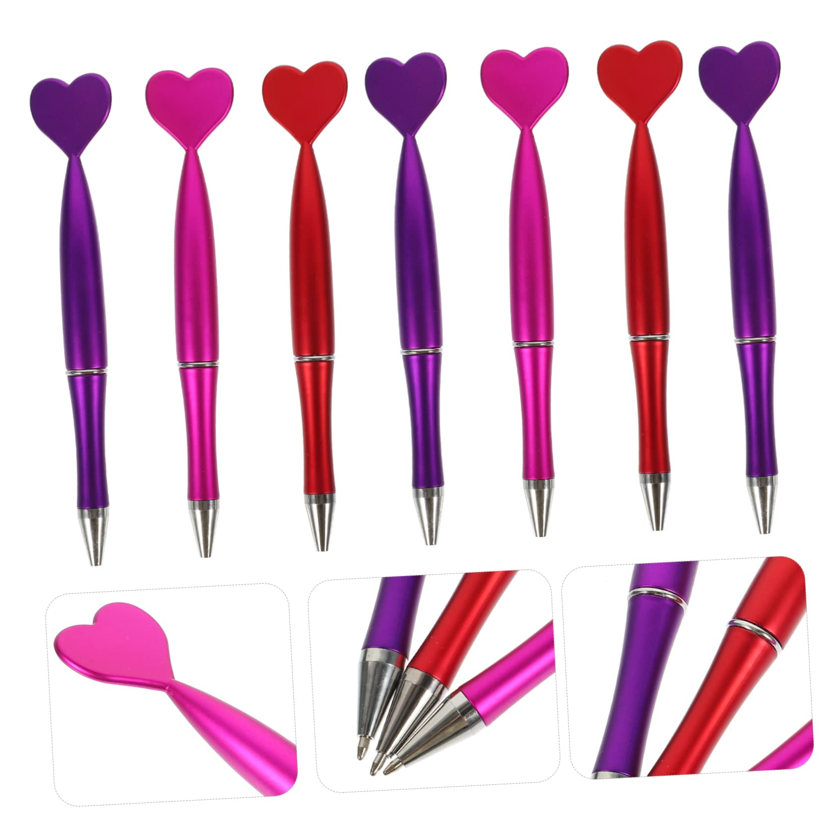 DIYEAH 2 Sets Heart-Shaped Ergonomic Ballpoint Pens - Comfortable Grip for Kids, Students & Office Use - 96 Pens Total (48pcs x 2) - Perfect for School, Gift Giving & Everyday Writing