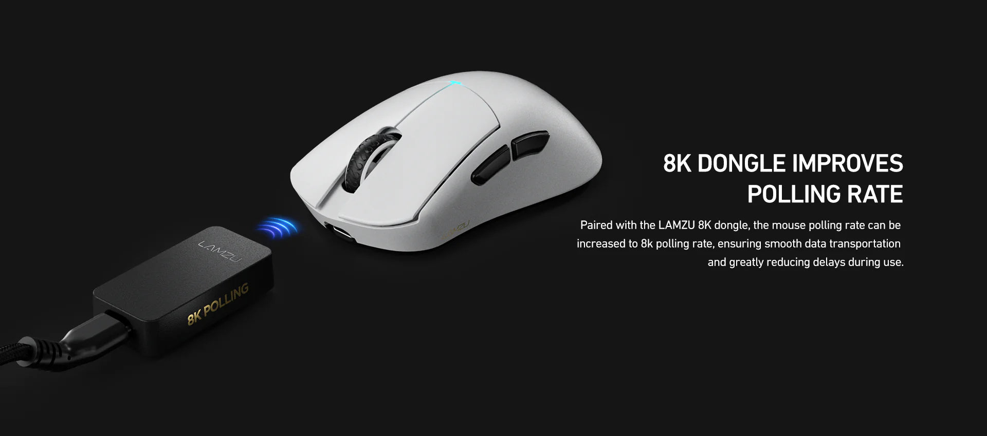 Lamzu 8K Wireless Gaming Dongle - High Performance USB Receiver for 8000Hz Polling Rate | Perfect for Esports, Competitive Gaming & Low Latency PC Gaming