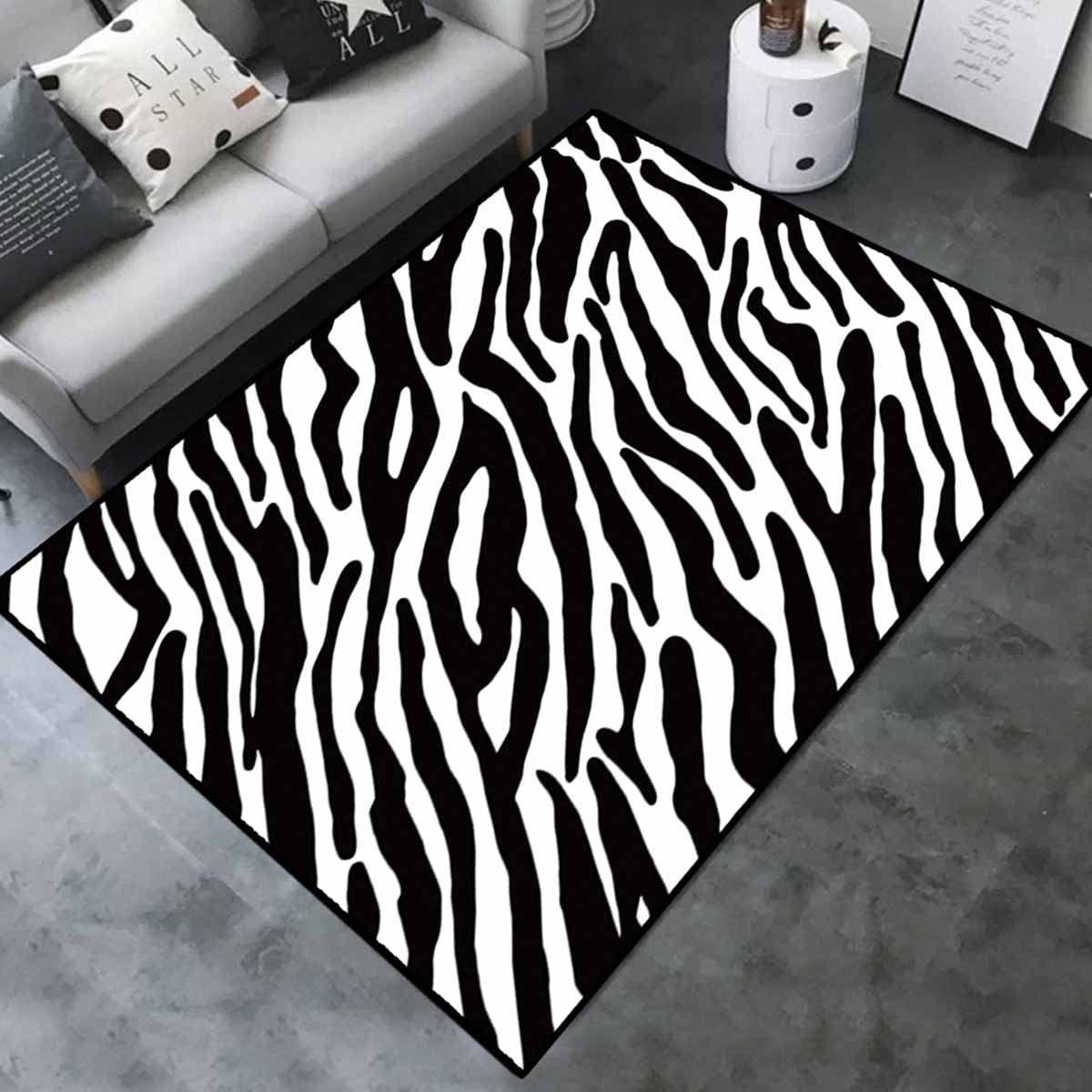 Faux Zebra Print Rug, Leopard Print Rug, Tiger Print Rug, Cheetah Print Rug - Soft Animal Print Area Rug for Living Room, Bedroom, Office or Kids Room (5'3