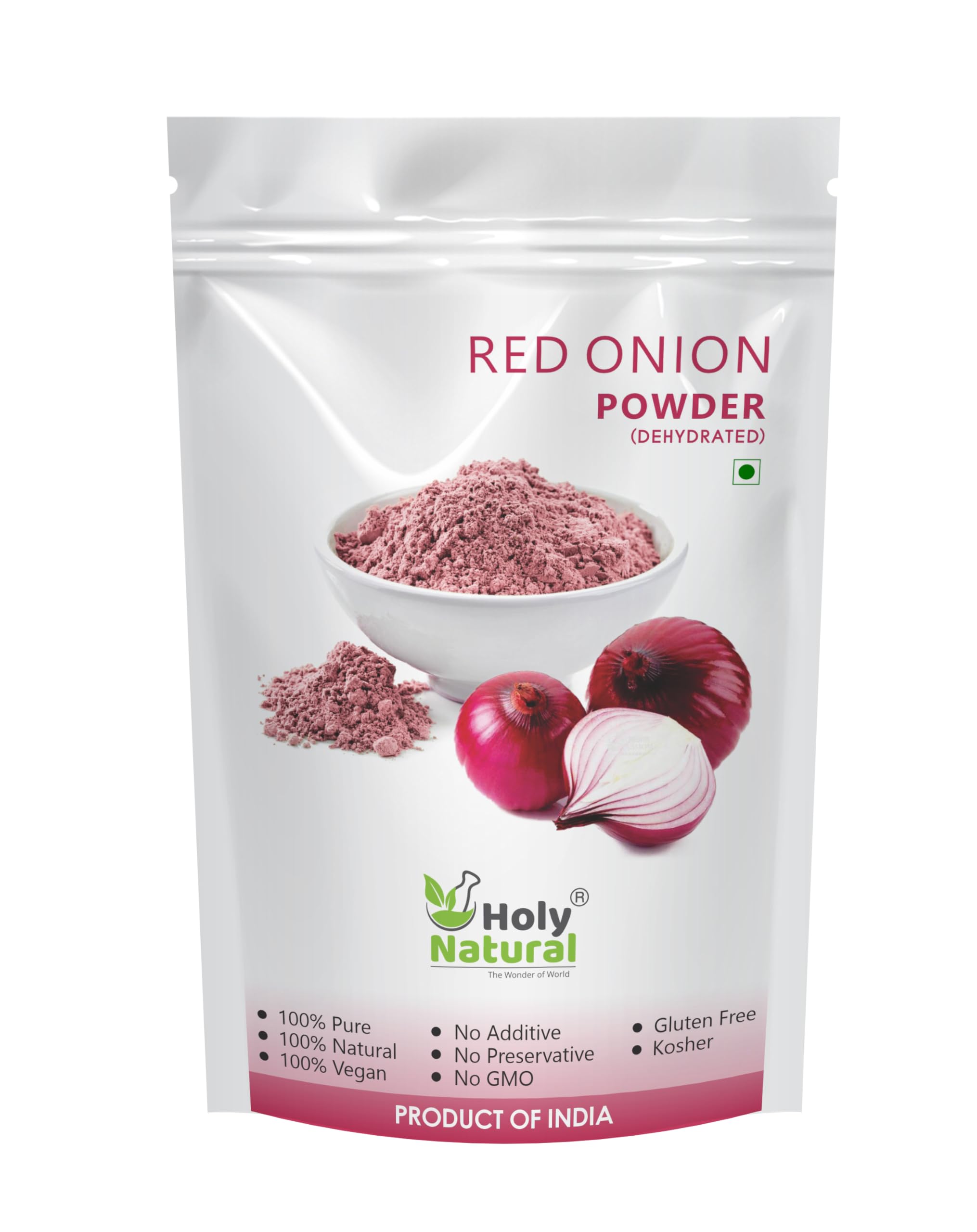 Organic Red Onion Powder (Dehydrated) - 100g (3.52oz) | All-Natural Seasoning for Soups, Salads & Meat Dishes | Gluten-Free & Non-GMO Cooking Ingredient