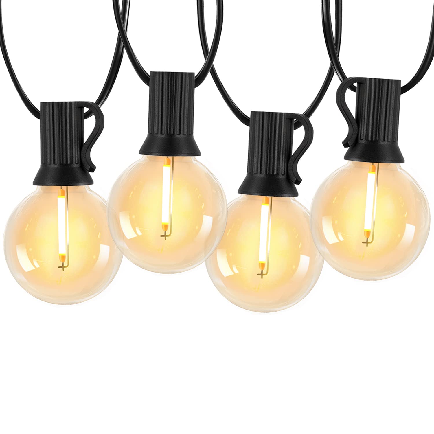 150FT Outdoor LED String Lights - GHUSTAR G40 Patio Lights with 75 Shatterproof Bulbs, 1W Dimmable Waterproof Globe Lights for Backyard, Garden, Wedding, Cafe & Bistro Decor | Perfect for Outdoor Parties, Patio Lighting and Holiday Decorations