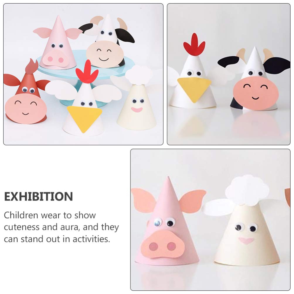 ABOOFAN 5 Pack Baby Birthday Party Hats - Cute Animal Cartoon Design Glitter Paper Hats for Kids Birthday, New Year & Shower Celebrations - Perfect for 1st Birthday, Photo Props & Themed Parties