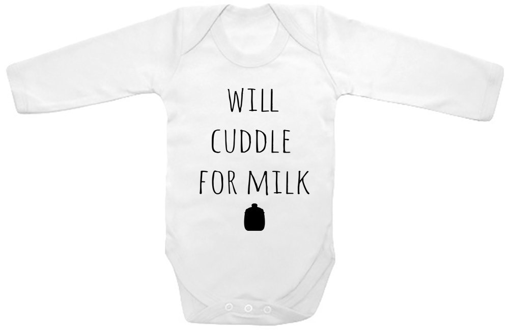 Baby Girls' Long Sleeve Cuddle Tee - Soft Milk Time Outfit for Playdates