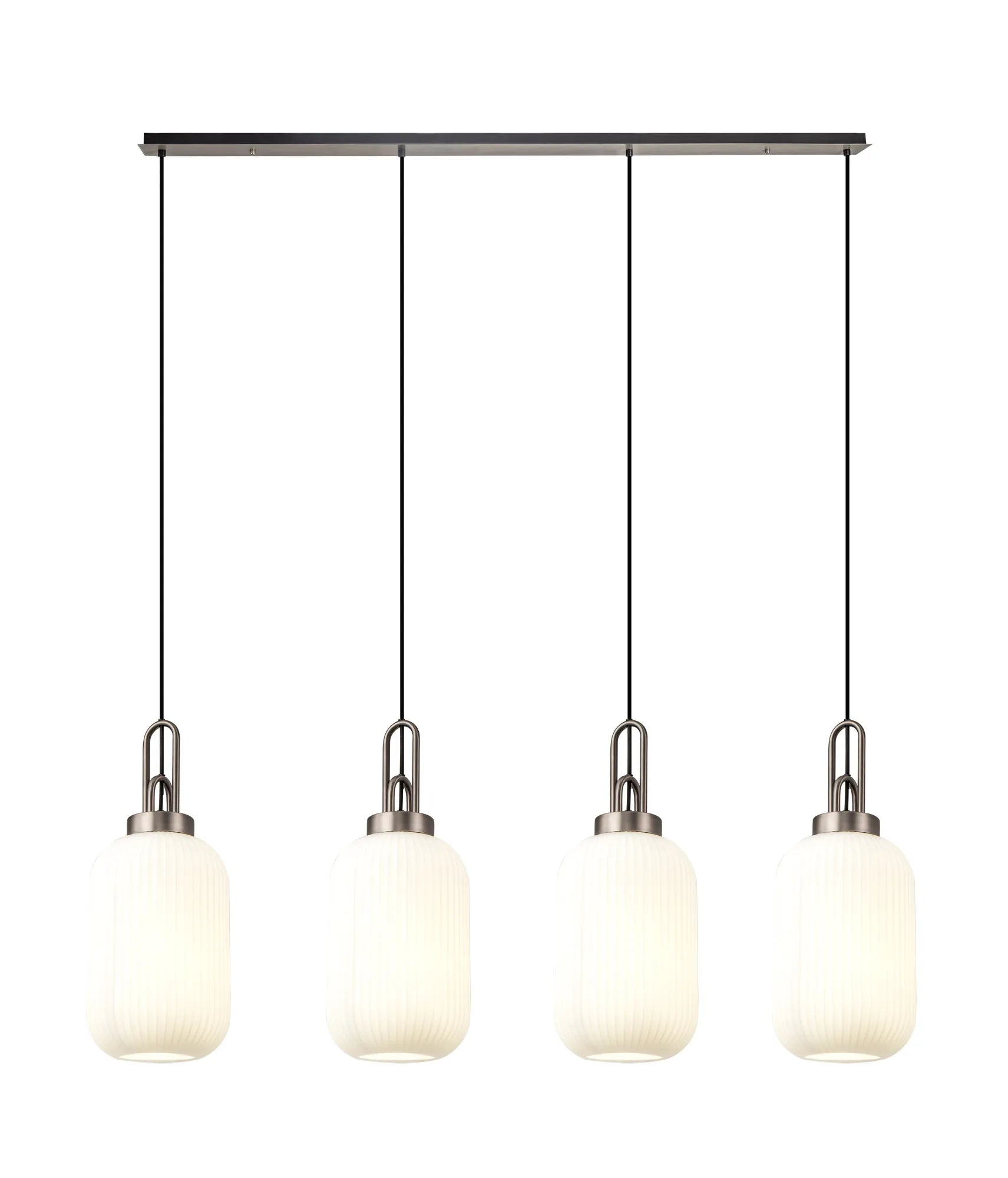 Cadiz 4Lt Linear Pendant Light Fixture - Modern Brushed Nickel/Matte Black/Bronze Finish - Perfect for Kitchen Island, Dining Room & Office Lighting