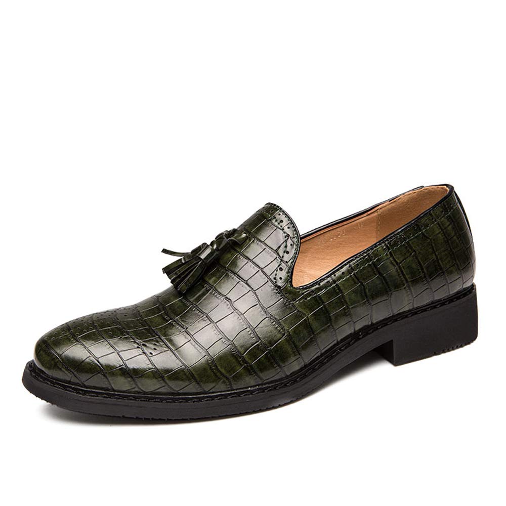 **Men's Fashion Loafers - Tassel Crocodile Print Leather Slip-On Shoes for Wedding, Party & Casual Wear | Comfortable & Stylish Men's Dress Shoes**    *(Perfect for Weddings, Parties, Business Casual & Everyday Wear)*