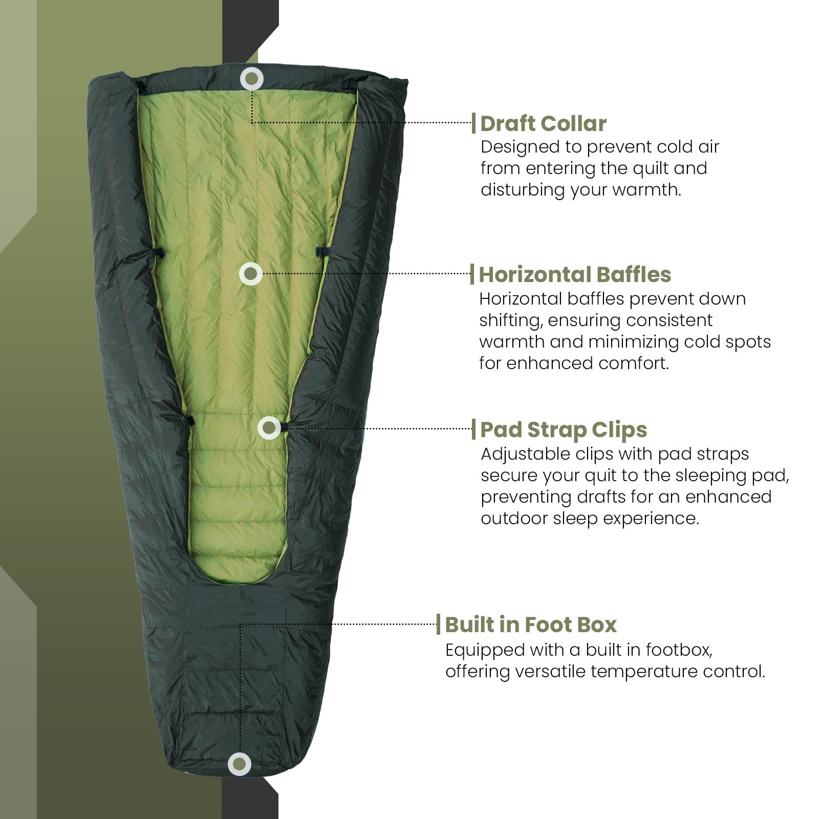 Ultralight 850 Down Sleeping Bag & Top Quilt - Premium Backpacking Camping Blanket for Hiking, Travel & Outdoor Adventures